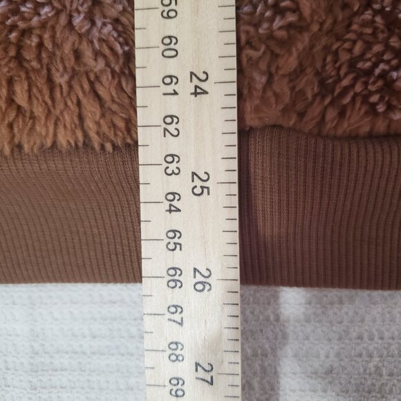 Brown Sherpa Zip up Hoodie Jacket NWT Women's Junior's XL Coat - Picture 7 of 9